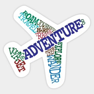 Plane of travel words Sticker